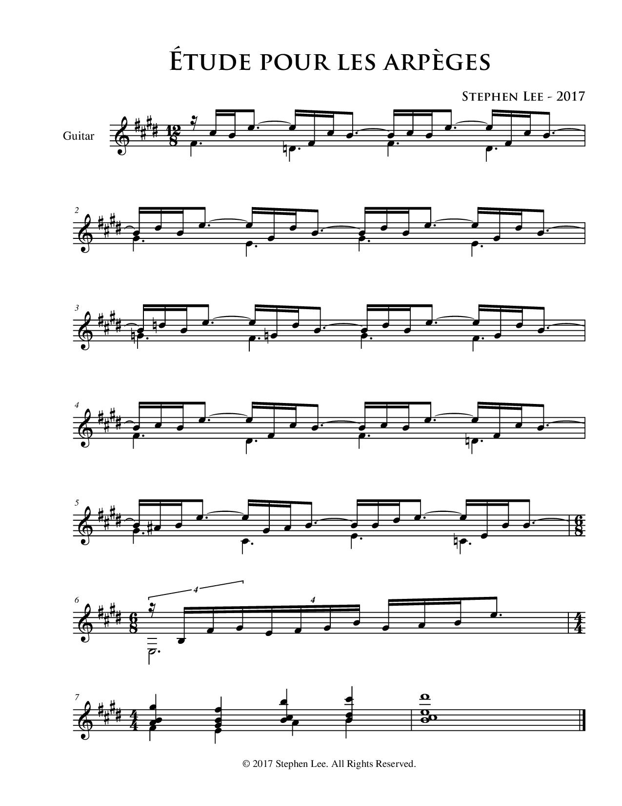 Étude pour les arpèges